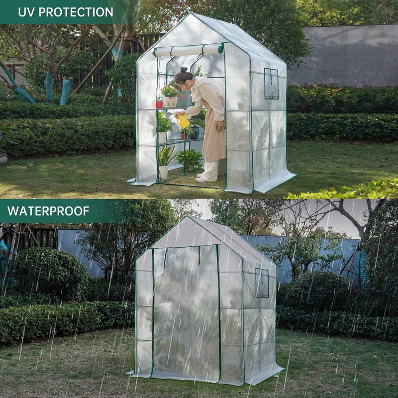 KOKSRY Greenhouses for Outdoors,Portable Walk in Greenhouse for Garden Plants That Need Frost Protection and Away from Pests,Animals(56"x55"x78")-White - Image 4